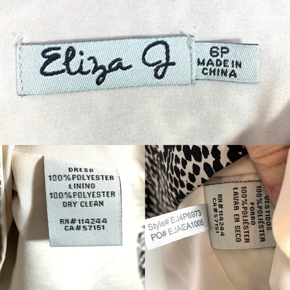 Eliza J Short Sleeve Chic Belted Sash Snakeskin Snake Print Mini Dress 6 petite - Picture 14 of 15